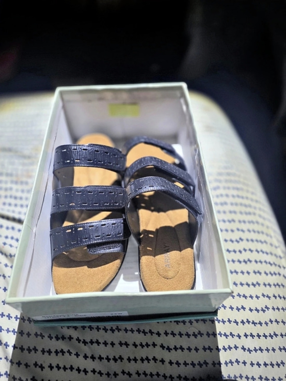 Array Boardwalk Black & Brown Strappy Sandals
